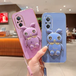 Phone Case for Huawei Nova 9 SE Huawei Nova 8 Huawei Nova 8 SE Huawei Nova 8 Pro Huawei Nova 8i Plating Square Rabbit Case Cover