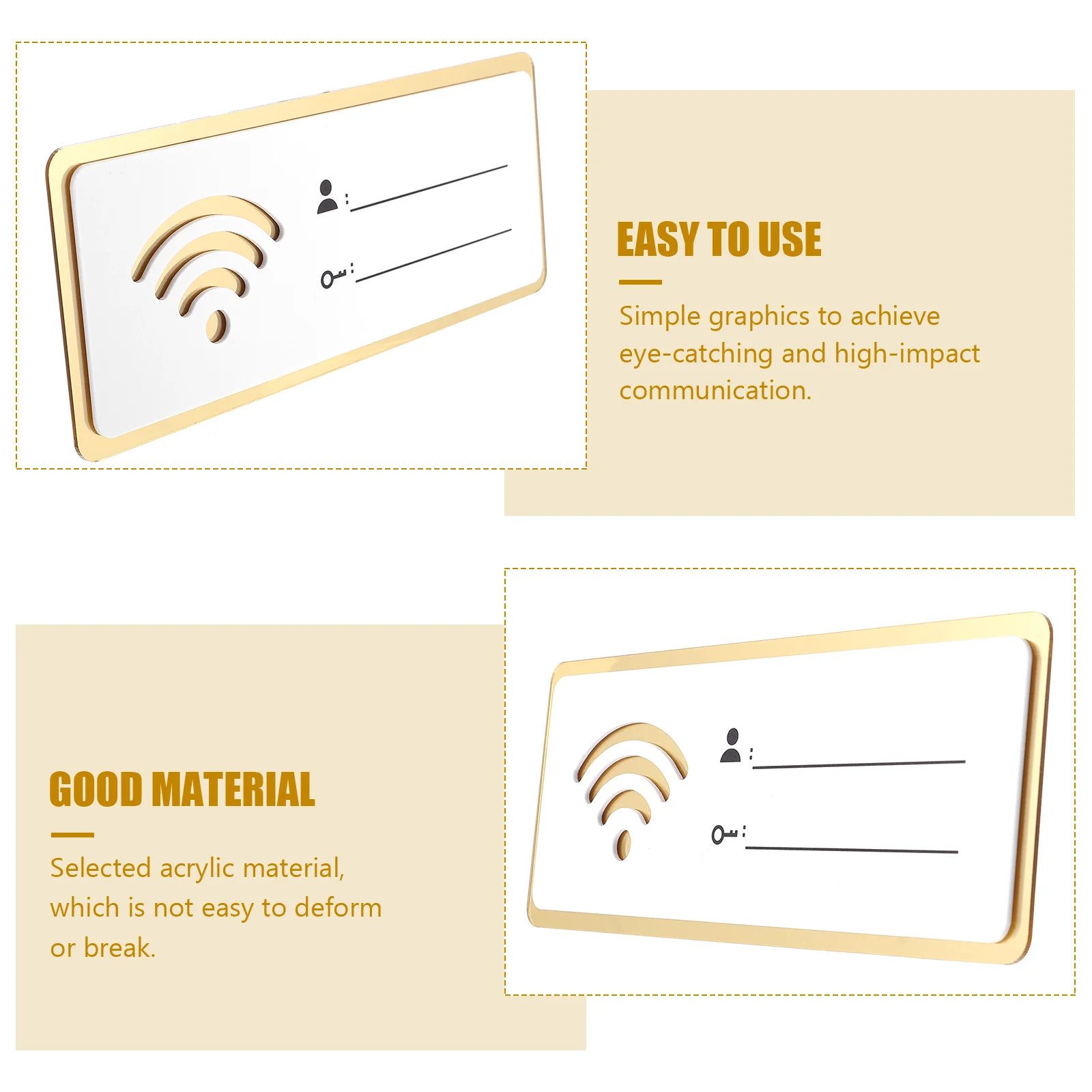 Passe Wifi Sign ملصقات الحائط الاكريليك تذكير تغطية الشبكة مكتب رابيل علامات السبورة