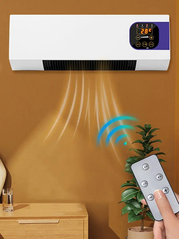 

Вентилятор охлаждения кондиционера для небольшой комнаты, 3-ступенчатая регулируемая температура, настенный воздух с дистанционным управлением, электрический обогреватель ﻿ 2000 Вт