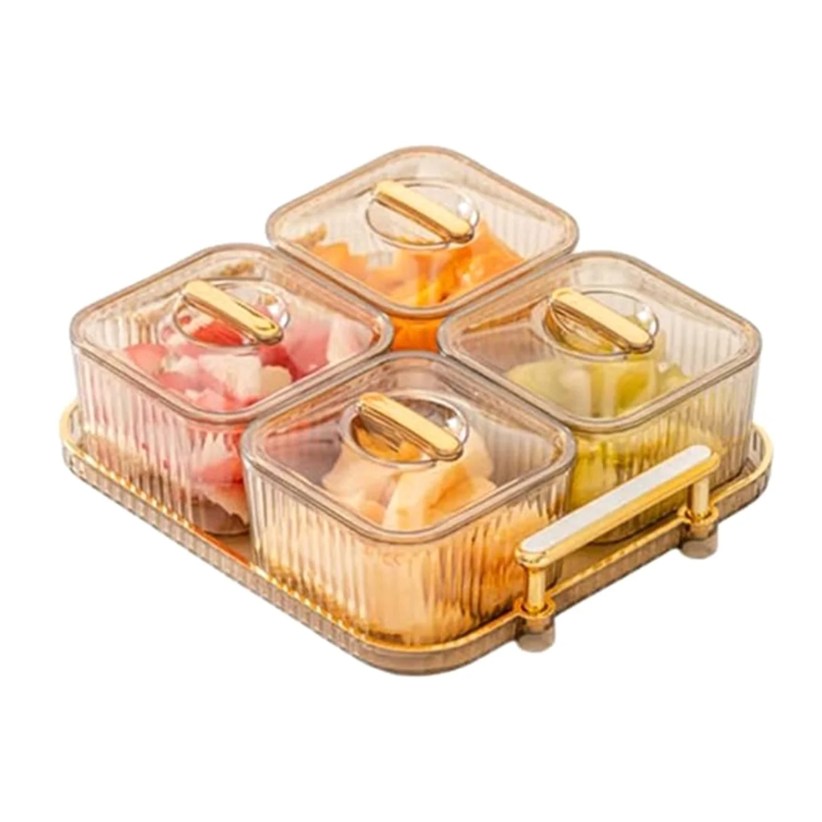 Multifunctional Party Snack Tray for Fruits,Nuts,Compartment Party Platter,Divided Serving Bowl with Lid for Candies C