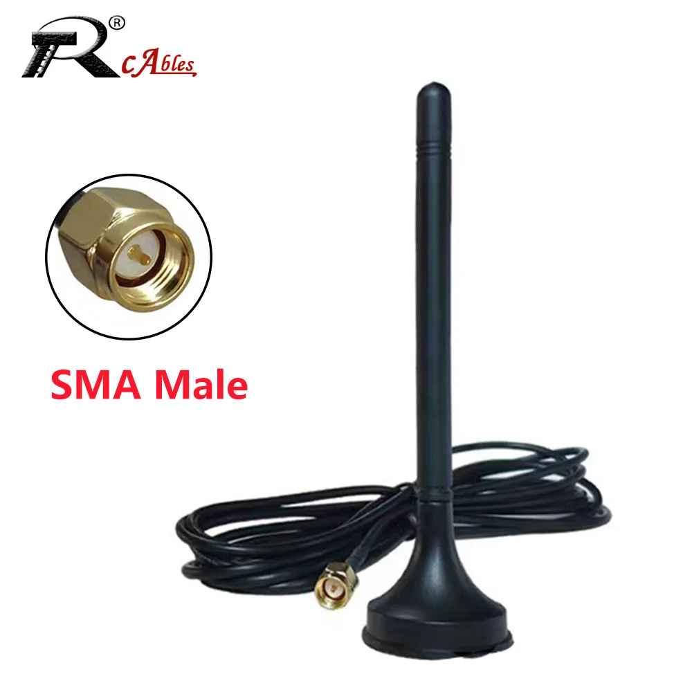 1PC GSM 3DB Magnetic Suction Cup Communication Antenna RG174 Cable SMA Male Connector