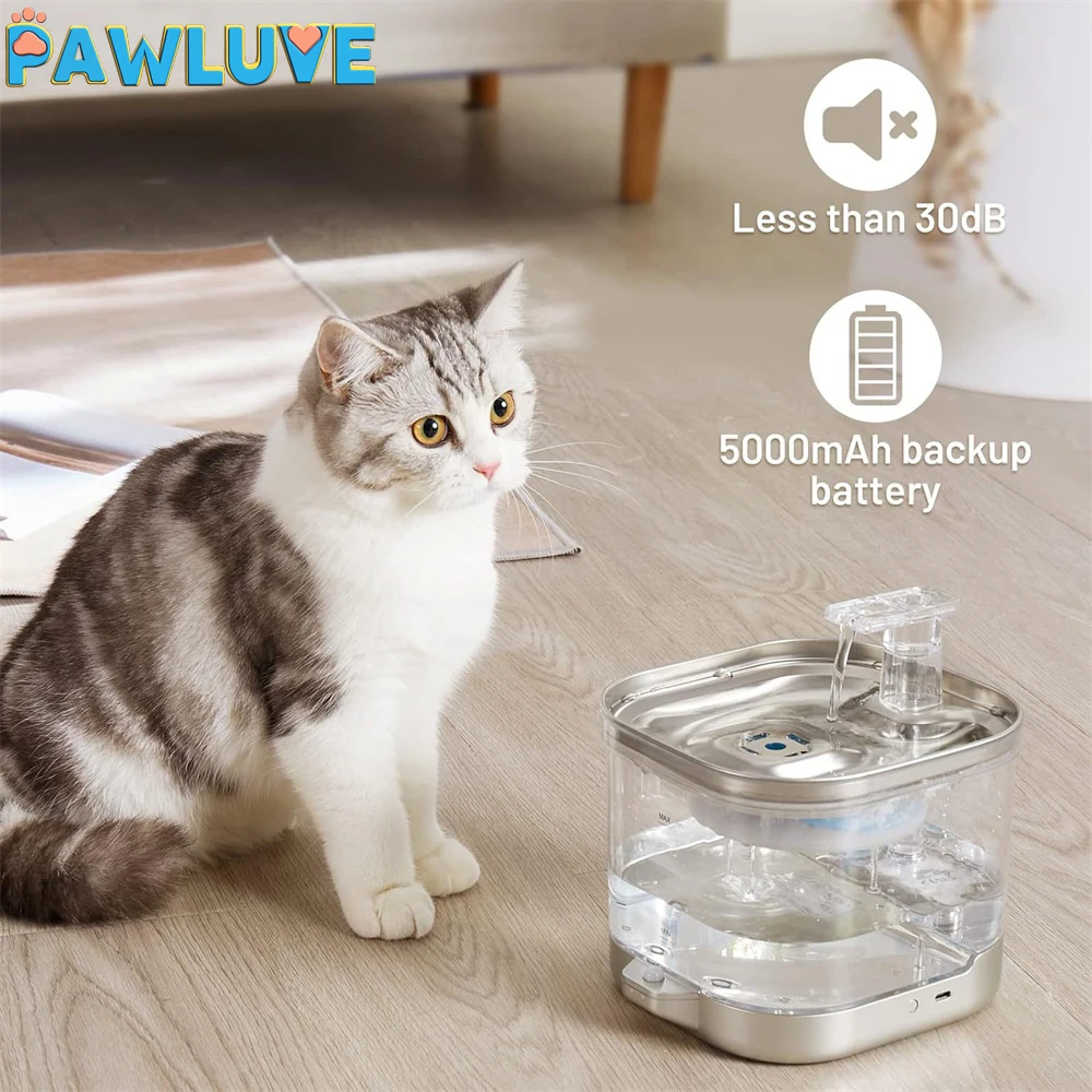 

Wireless charging cat water dispenser intelligent induction automatic circulation non-plug dog pet stainless steel drinking