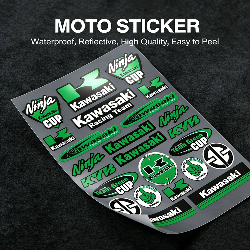 

Наклейки для мотоциклов Kawasaki, светоотражающие наклейки для мотоциклов, предупреждающие наклейки 3M для обеспечения безопасности в темноте ночью, для шлемов для скутеров.