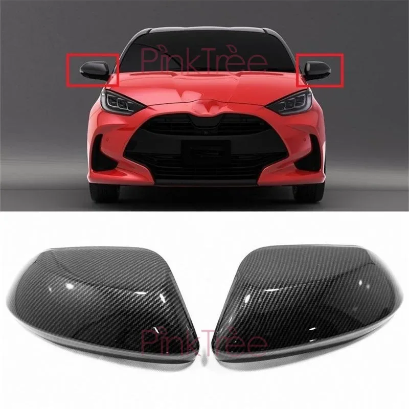 

Цвет углеродного волокна, боковая крышка зеркала заднего вида, накладка, аксессуары для стайлинга автомобилей для Toyota Yaris 2020 2021,