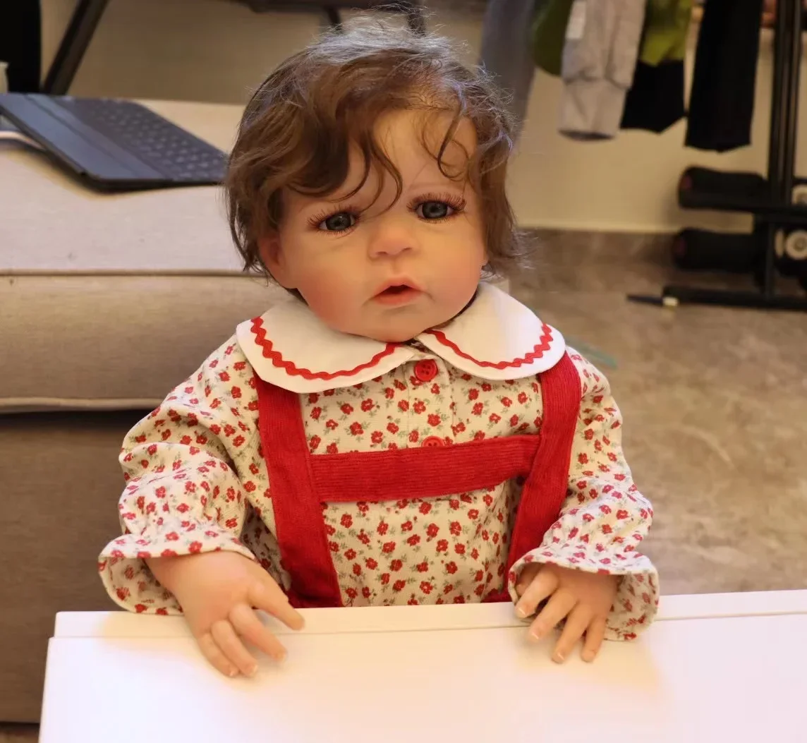 DLS 25 นิ้วตุ๊กตาเด็กทารก Reborn สําเร็จรูป Sandie เป็นภาพด้วยมือ Rooted ผม Original เสื้อผ้าของเล่นสําหรับเด็ก