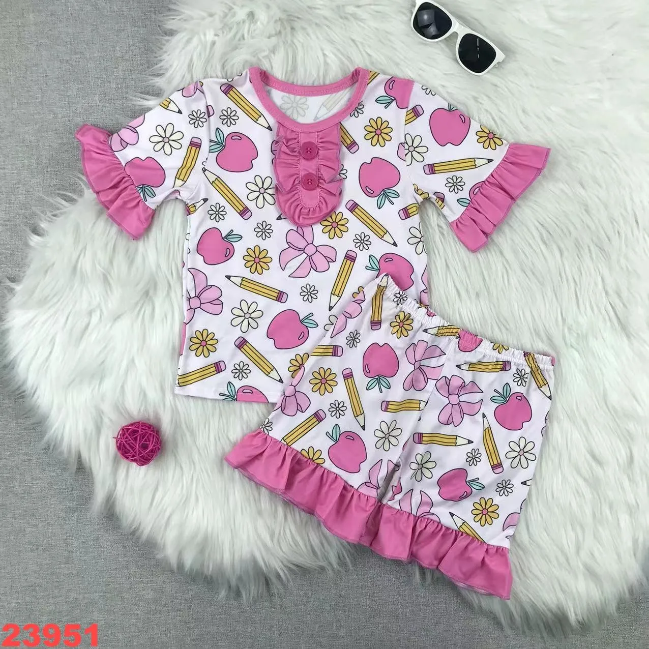 

Short Sets 0-16Y Summer Infant Baby Girls Clothes Sets Print Short Sleeve Tops with Shorts