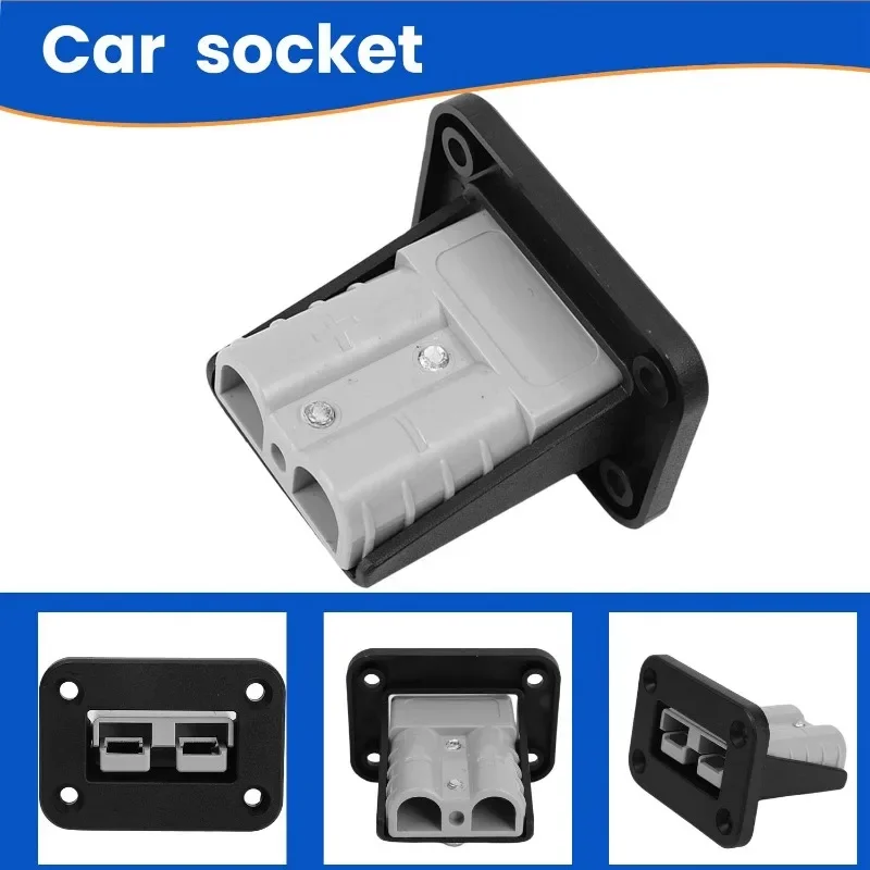 1Set 50A Cable Connectors Plug Flush Mount Bracket Panel Cover for Caravan Camper Boat Truck Plug Connectors Accessories