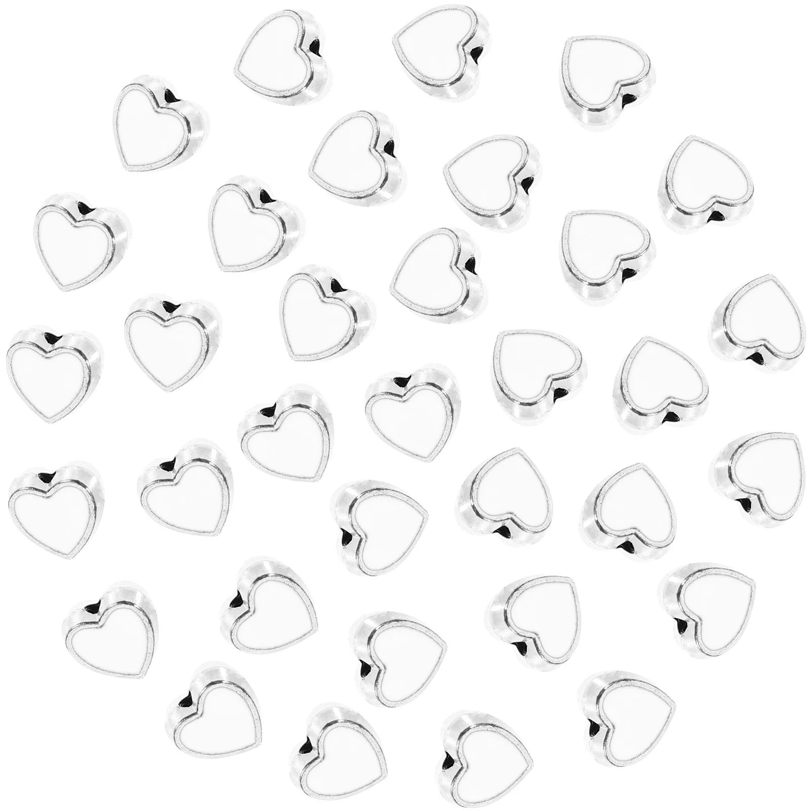 

100pcs Perforated Beads Heart Shaped Alloy Spacer Beads for Jewelry Making Necklace Bracelet Craft Supplies DIY Projects Beading