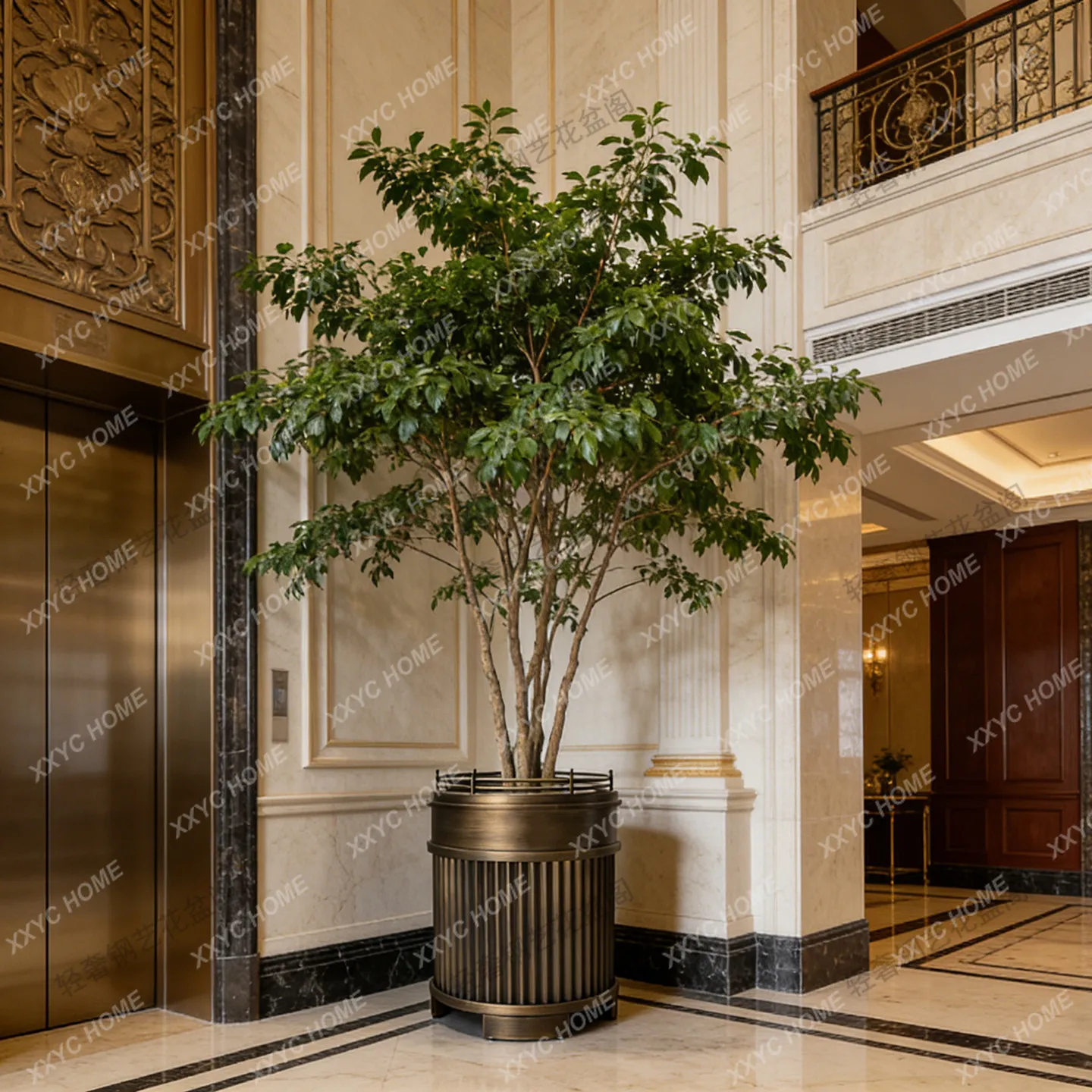 

Customized stainless steel special-shaped flower vessel, neoclassical hall vessel, indoor high flower cylinder