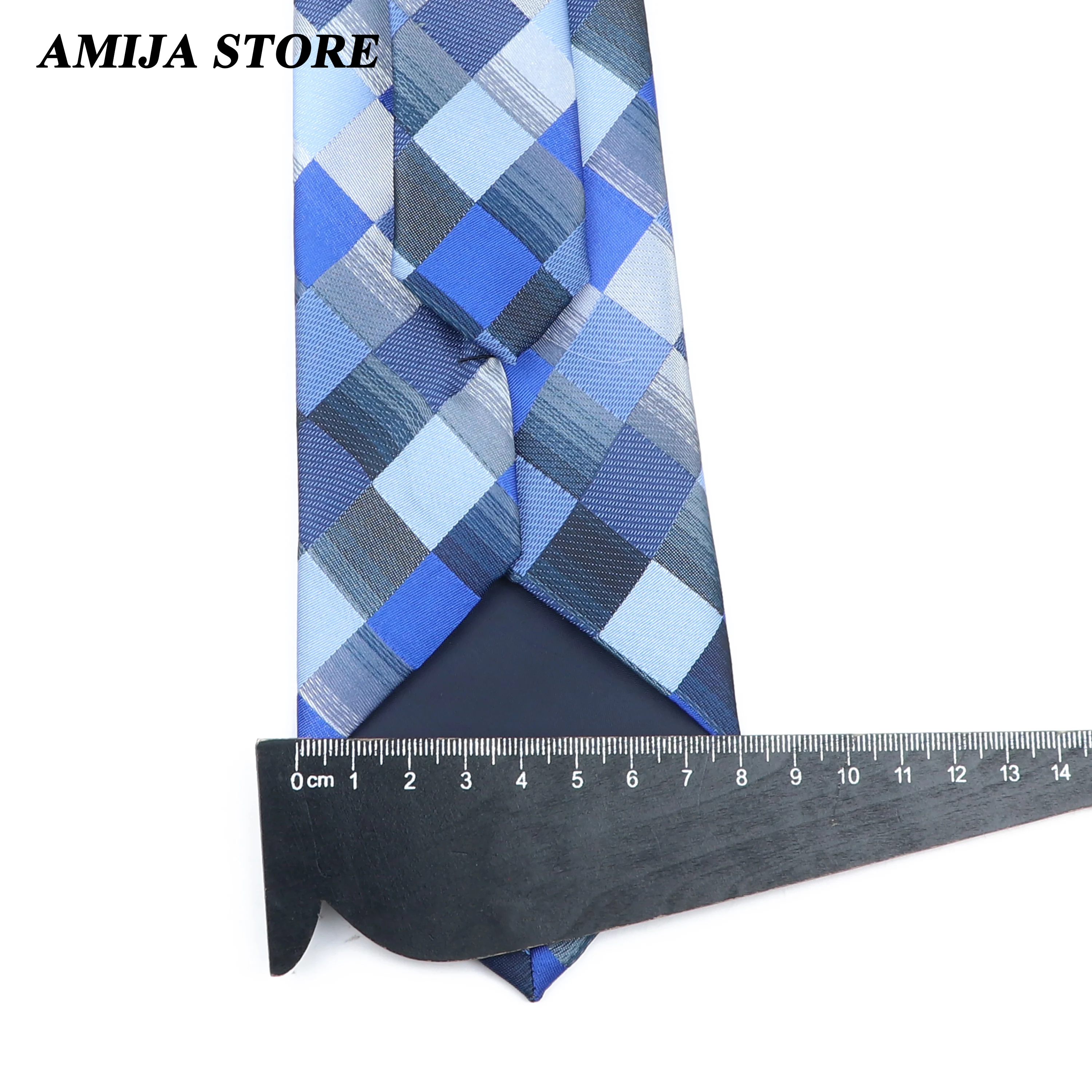 New Jacquard Splicing Plaid Tie For Men Classic Check Ties Blue Purple Mens Necktie For Wedding Business Suit Neckwear Accessori