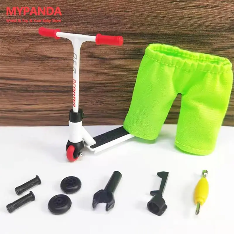 Alloy Finger Scooter with Mini Scooters Tools and Finger Board Accessories Mini Skateboard Finger Toy for 3+ Years Old Kid