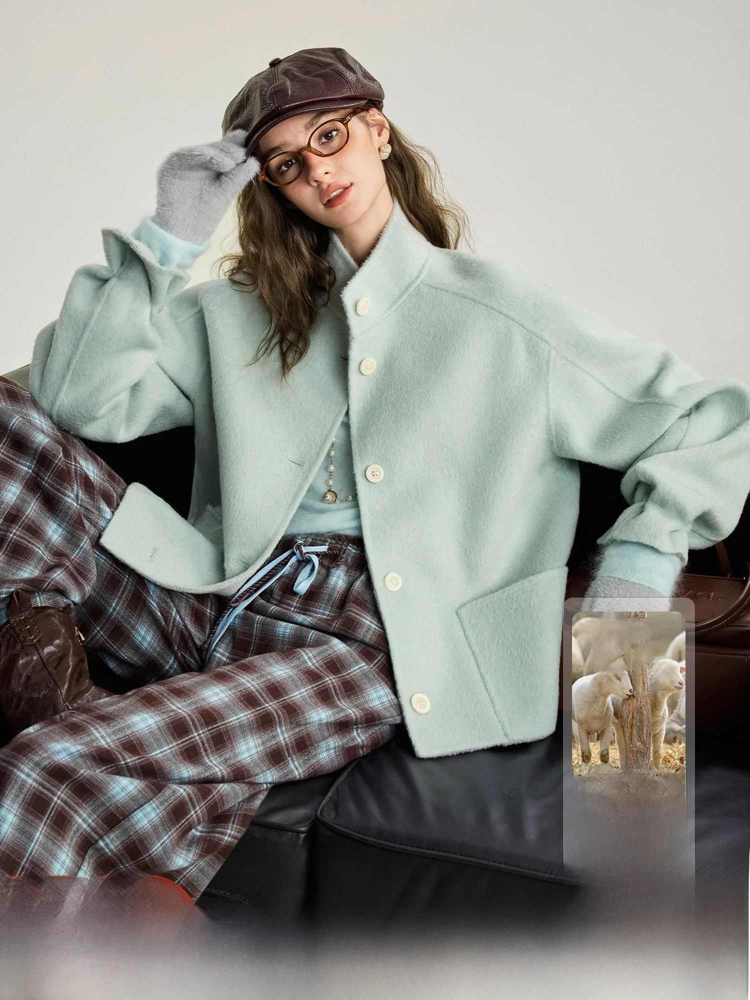 

Двустороннее мягкое шерстяное пальто высокого качества для женщин, модное, для повседневной носки, в стиле Pumpkin Valley, больших размеров