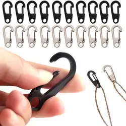 10pcs D Carabiner D-Ring Key Chain Spring Clips Mini Aluminium Alloy Hang Buckle Survival EDC Gear Outdoor Camping Keyring Tool