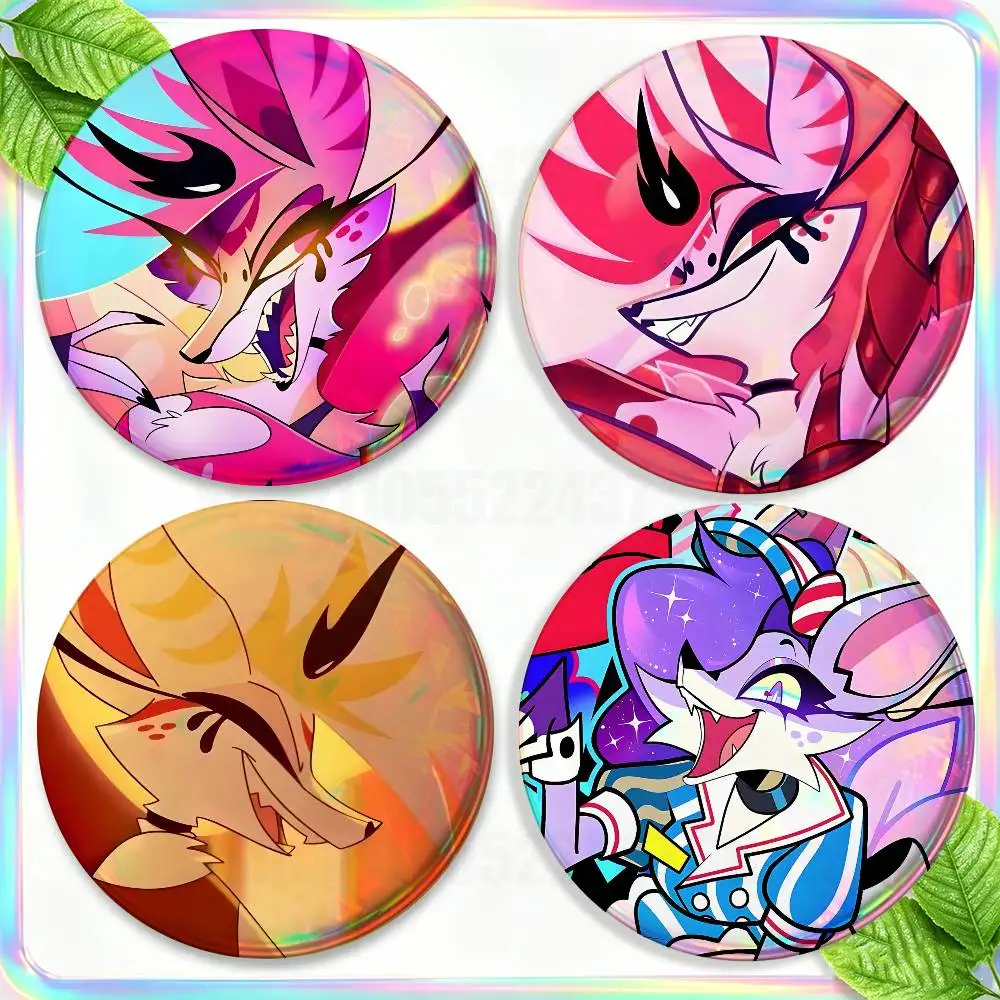 

Bee Cartoon H-Helluva B-Boss 2-piece set Pins Backpack Clothes Jewelry Accessories Round Brooch Button Badge Fan Collection Gift