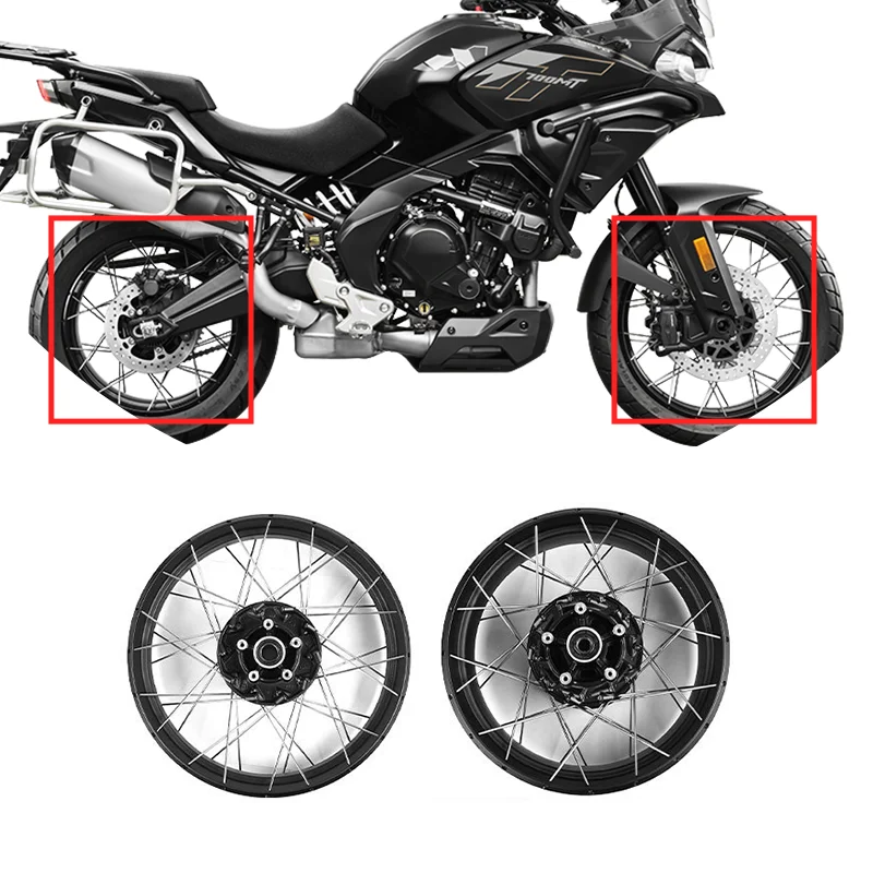 For CFMOTO 700MT Front and Rear Wheel Rims Black Moto Parts CF Moto 700 MT Motorcycle Accessories