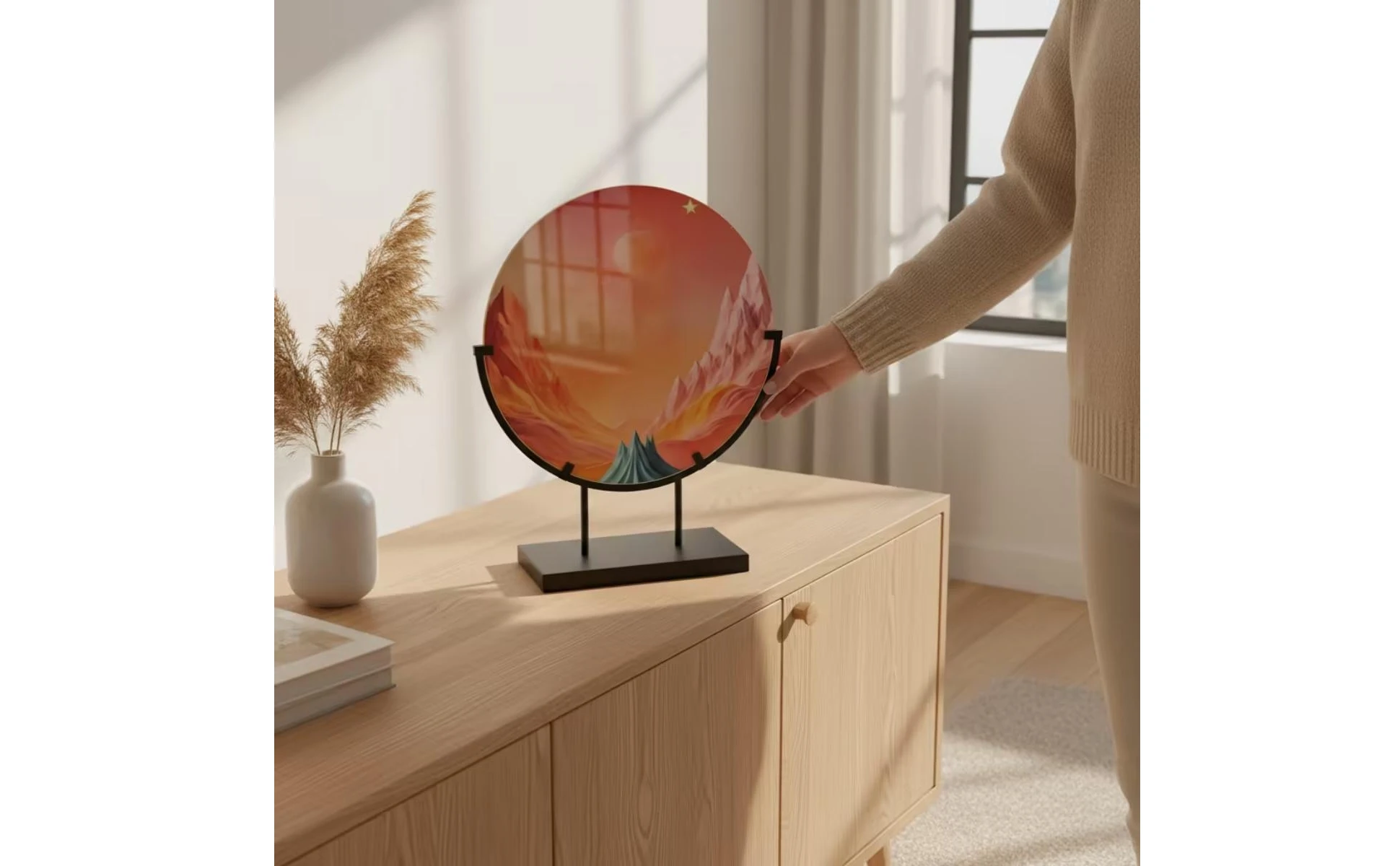 Art Display Stand Minimalist Artwork Display Display for Artists, Desk, Shelf
