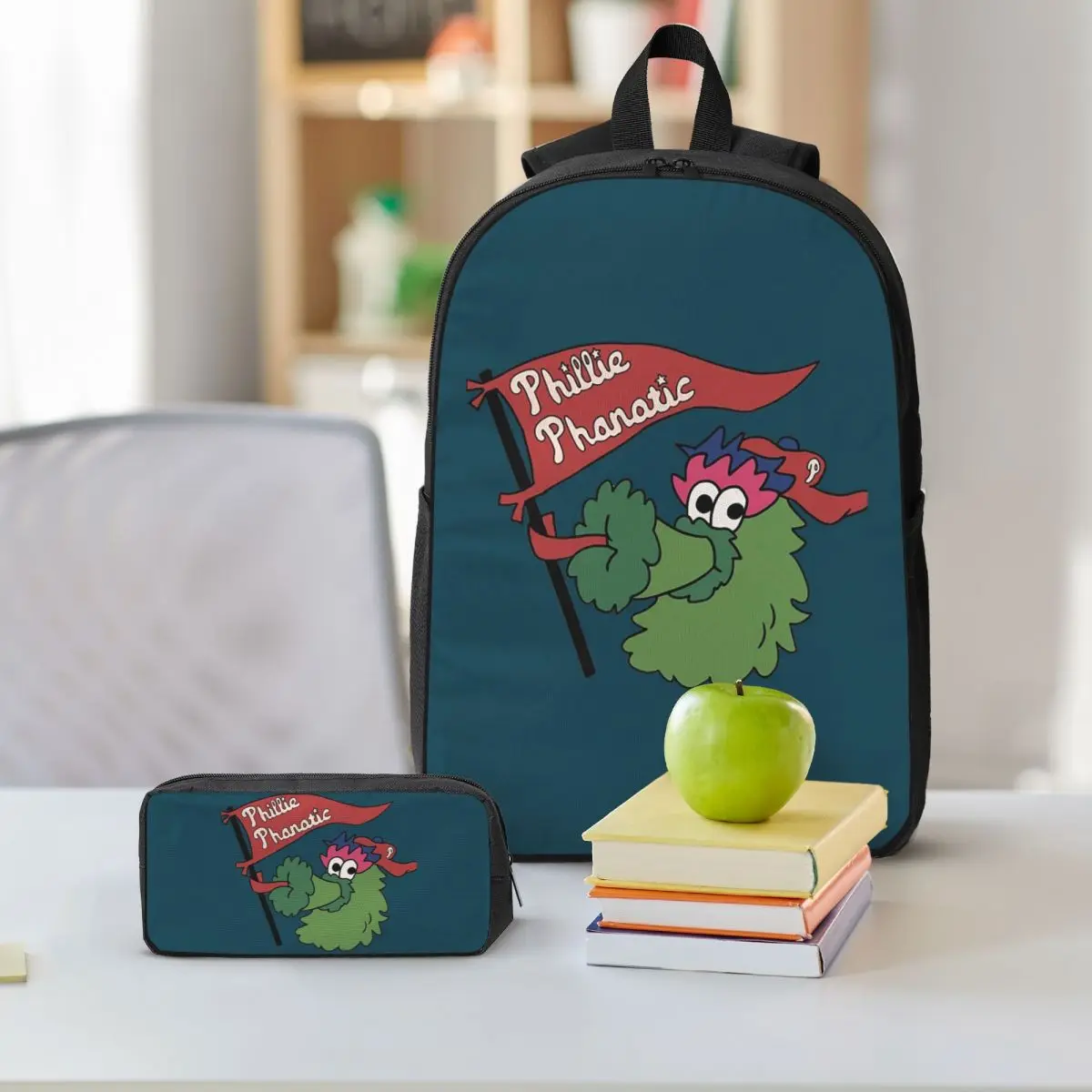 Phillie Phanatic Backpack Boys Girls BookBag School Bag Shoulder Bags 3ps Insulated Lunch Bag Pencil Case
