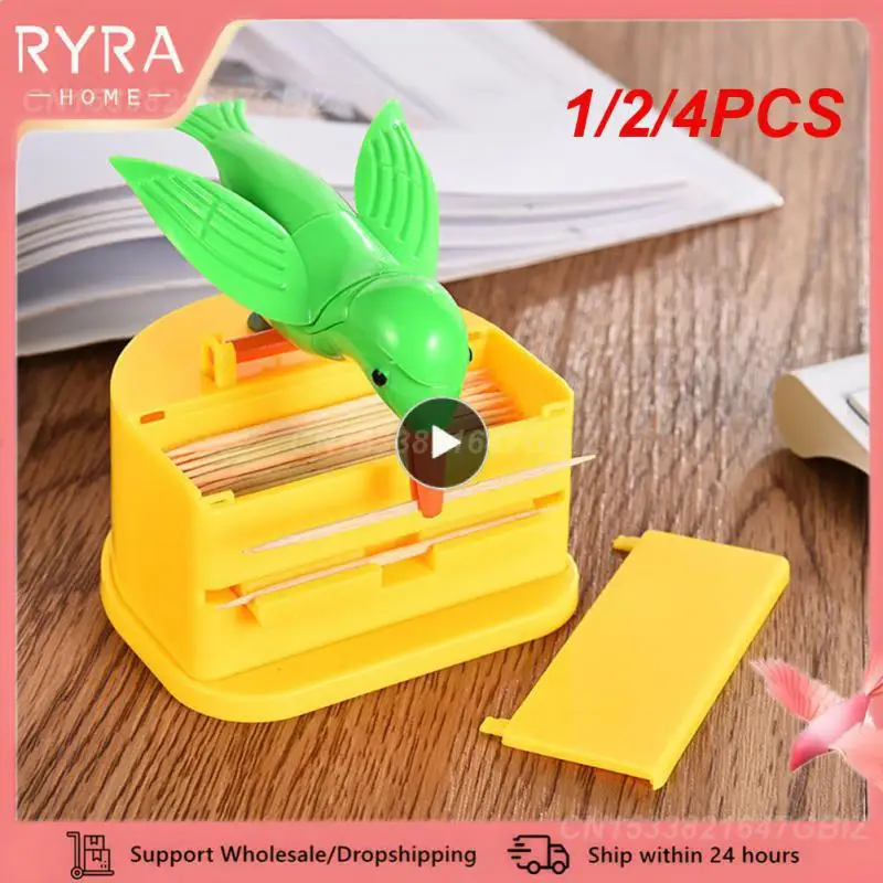 1/2/4PCS Toothpick Holder Dispenser Cute Bird Toothpick Dispenser Gag Gift Cleaning Teeth Table Decoration Toothpick Box