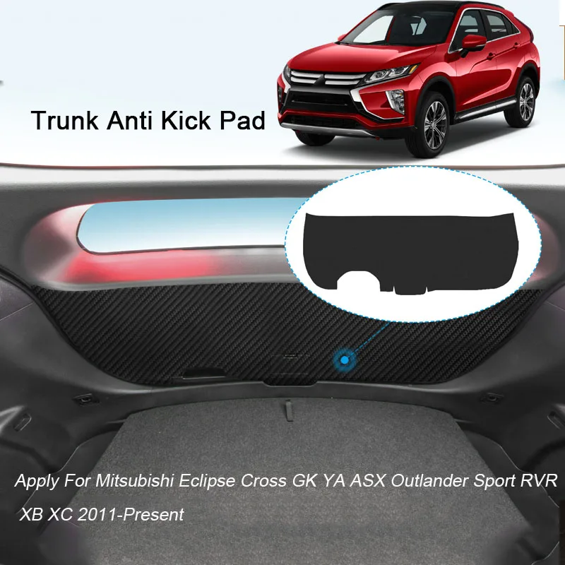 Car Anti-kick Carbon Trunk Pad For Mitsubishi Eclipse Cross GK YA ASX Outlander Sport RVR XB XC Weather Protect Tailgate Sticker