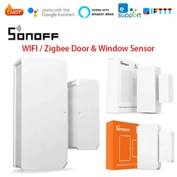 SONOFF-Sensor inalámbrico Itead DW2 para puerta y ventana, Detector de notificación por aplicación WiFi, alertas de seguridad pa