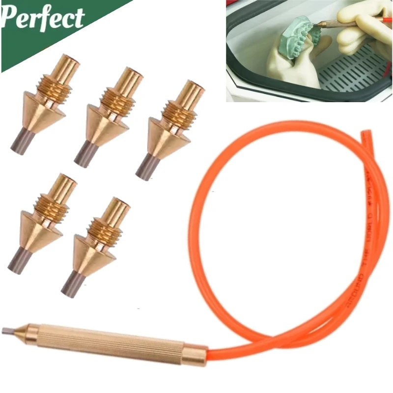 Dental Sandblasting Machine Handle Pen Tungsten Steel Nozzle with 40cm Sillicone Tube Dental Lab  Alumina Sandblasting Tool