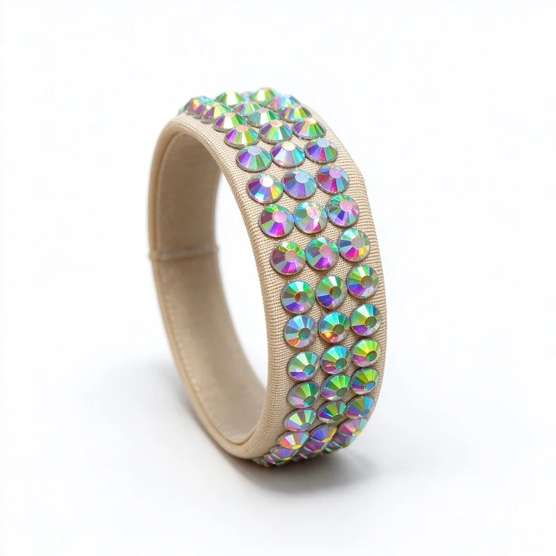 AB Crystal Rhinestone Dance Bracelet  Women Elastic Stretch Bangle Wristband Latin Ballroom Dancing Competition Party Jewelry