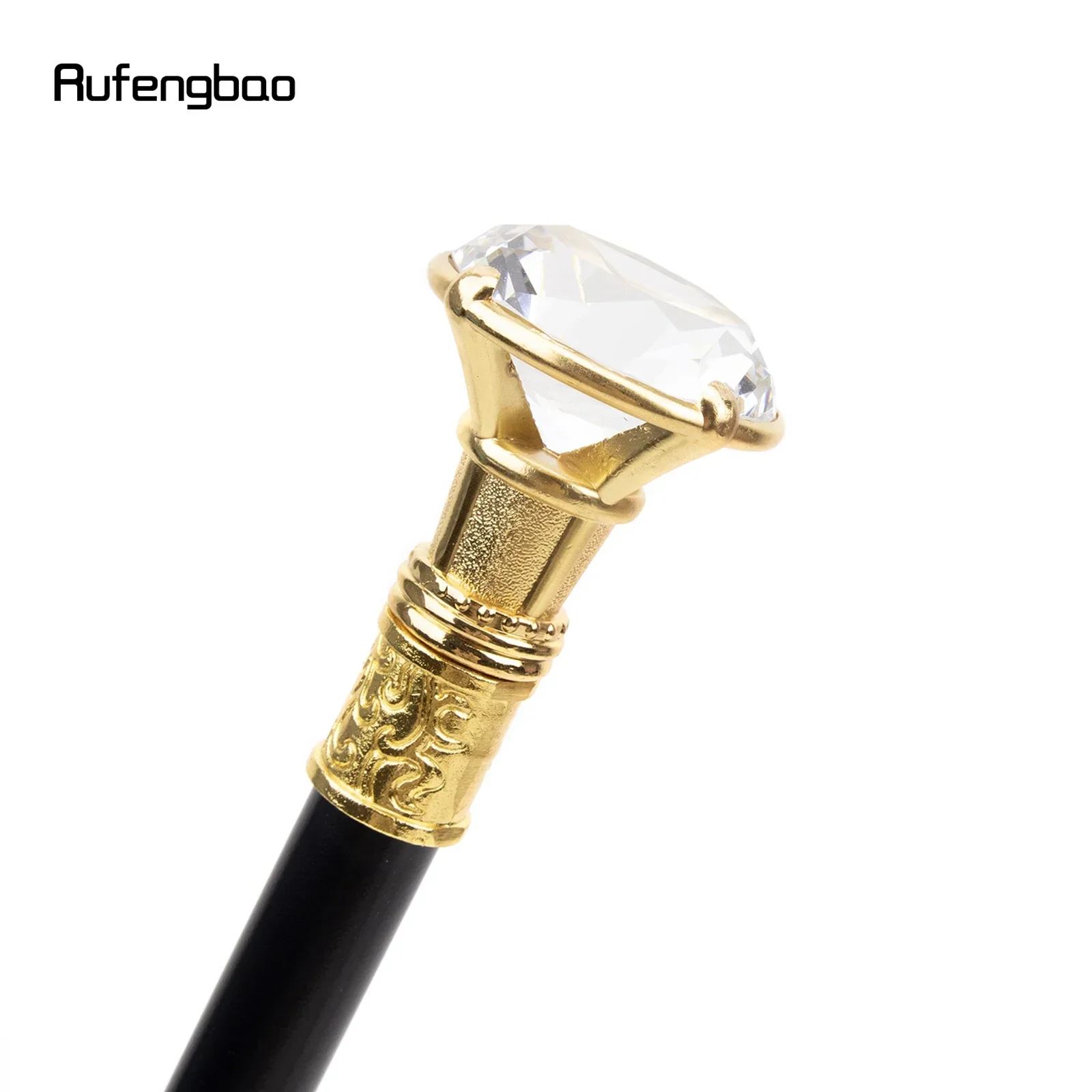 Golden Diamond Type Walking Cane Fashion Decorative Walking Stick Gentleman Elegant Cosplay Cane Knob Crosier 93cm