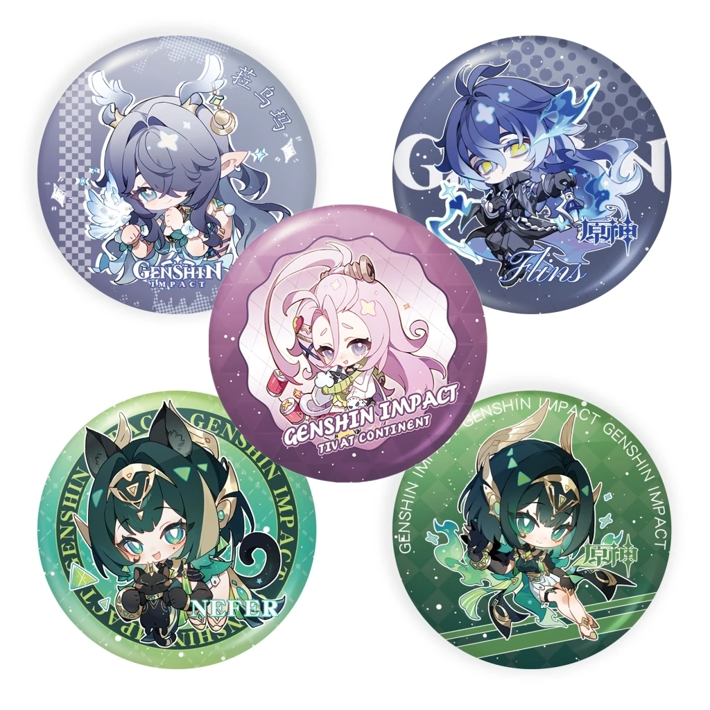 

58 мм игра Genshin Impact Nod-Krai Flins Lauma Aino Nefer Ineffa косплей костюм значок булавка SPTE жесть брошь ﻿ Опора Xmas Gilf