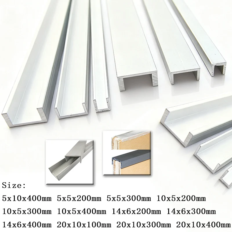 1/3/5 قطعة قوس الألومنيوم U-قناة ، 100 مللي متر 200 مللي متر 300 مللي متر 400 مللي متر إطار ذاتي الصنع السكك الحديدية ، فتحة بطاقة دليل الزجاج ، سيارة روبوت نموذج Bracke #1
