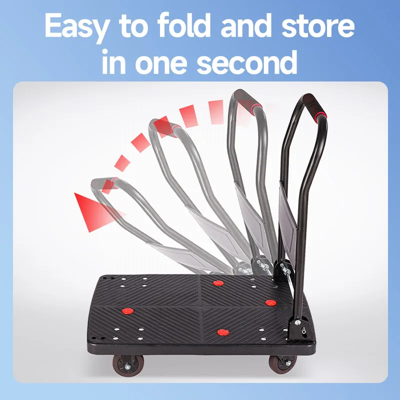 Full-Silent 220-860kg Heavy Duty Folding Warehouse Foldable Utility Cart Platform Truck Hand Trolley