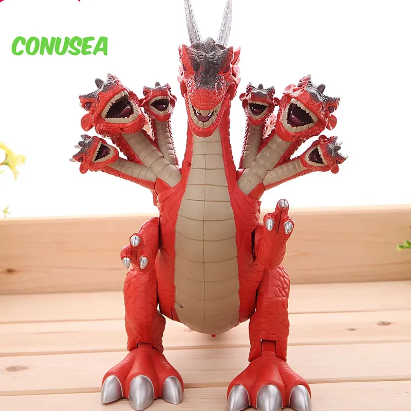 Dinosaurio eléctrico grande para niños, juguete de Robot de cinco o siete cabezas, modelo móvil Dino Dragon con luz de sonido, juguetes para niños, regalos para niños