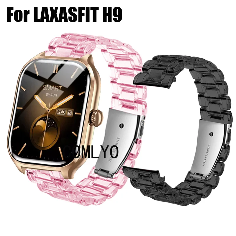 

For LAXASFIT H9 Strap Wristband PC Plastic Clear Smart Watch Women men Band
