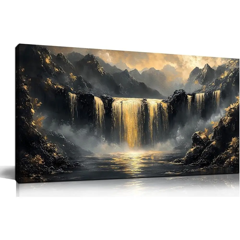 Waterfall Canvas Art Modern Wall Decoration 20x40 Easy to Hang Mountain Theme Living Room Office Decor