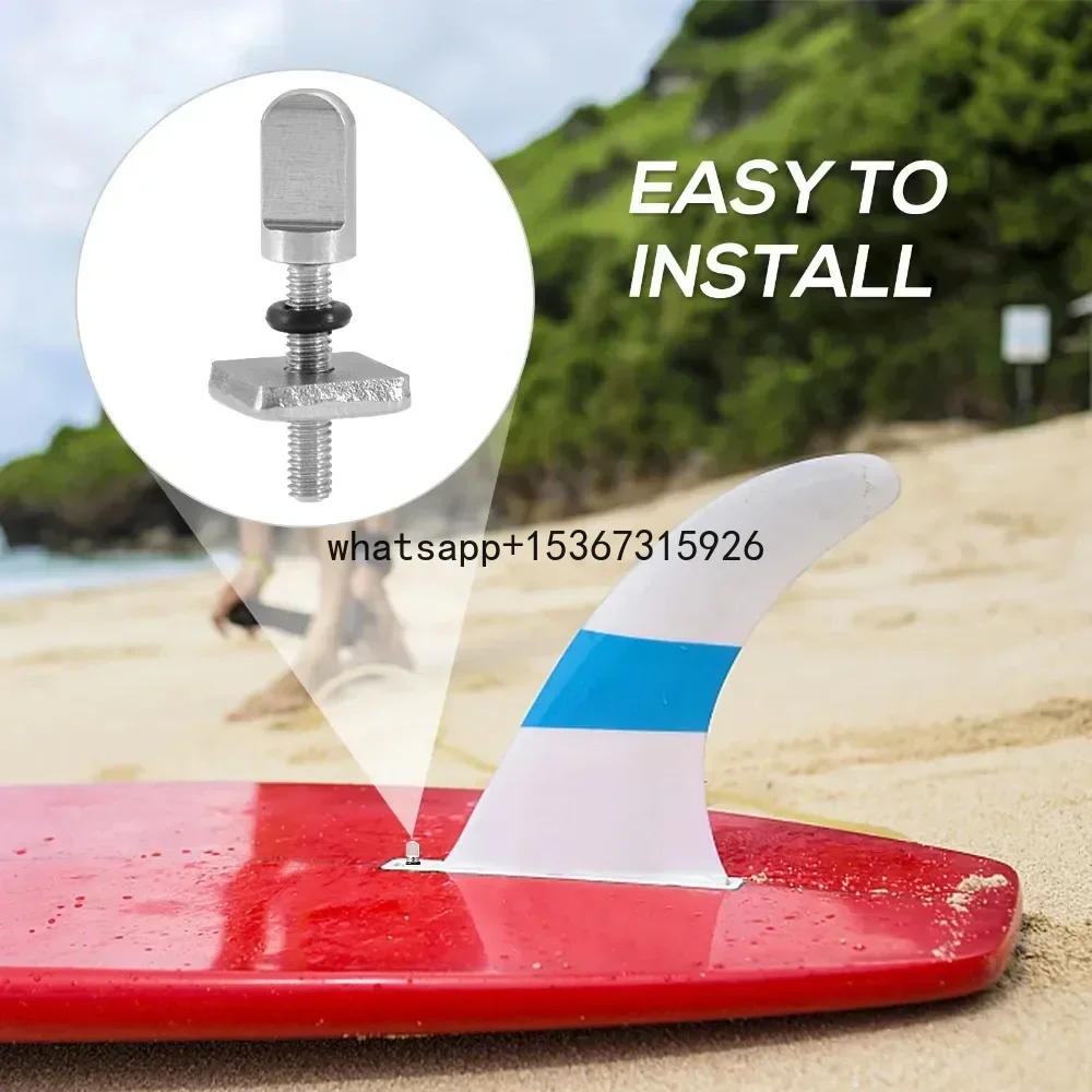 Tornillo de aleta de tabla de Surf de acero inoxidable, pernos de aleta de Surf M4, tornillos de aleta deslizante para Longboard, clavos individuales, tornillos de repuesto, 6 uds.