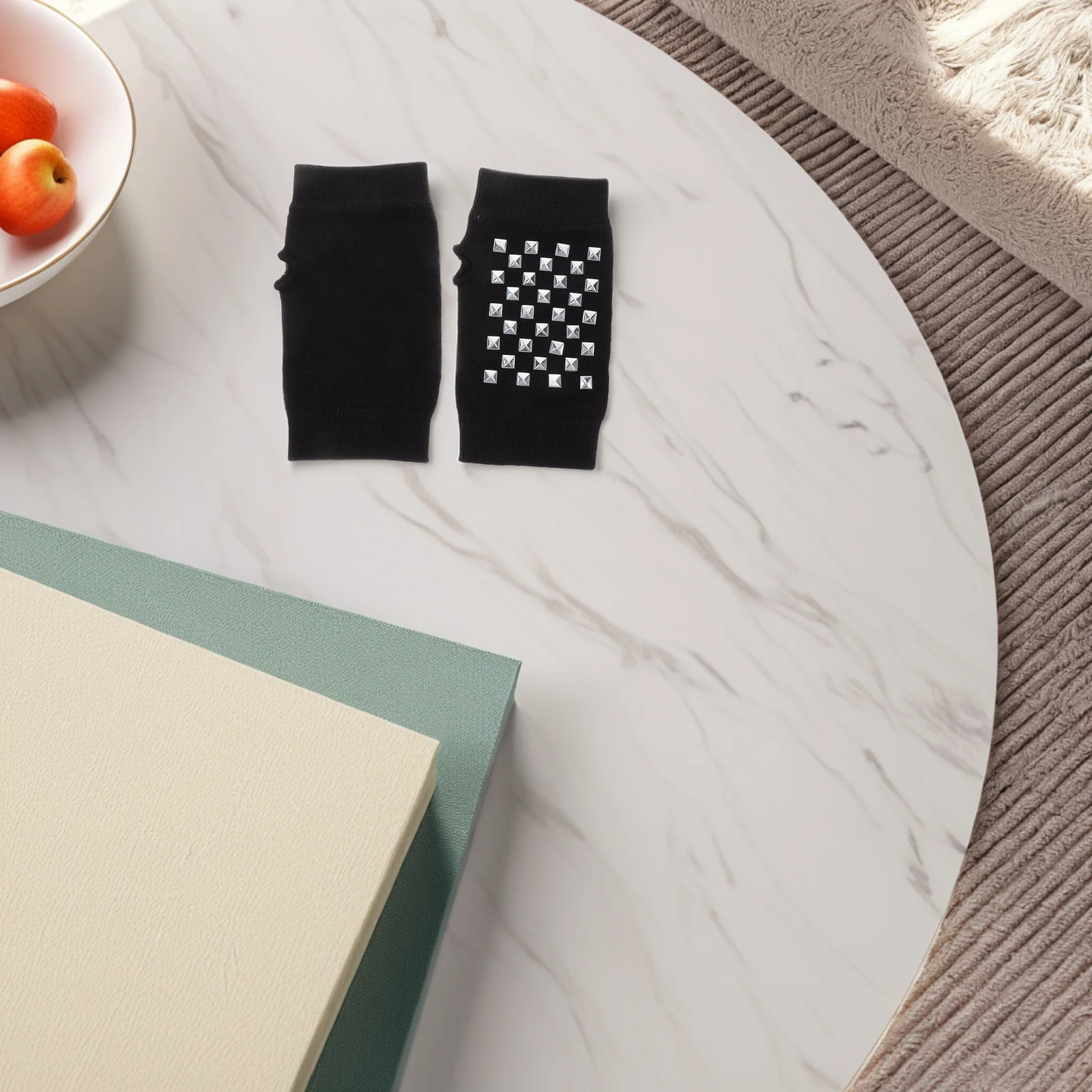 1 par de guantes de punto sin dedos para mujer, guantes cálidos y cómodos con remaches de medio dedo, Ideal para estudiantes, escribir, escribir, primavera