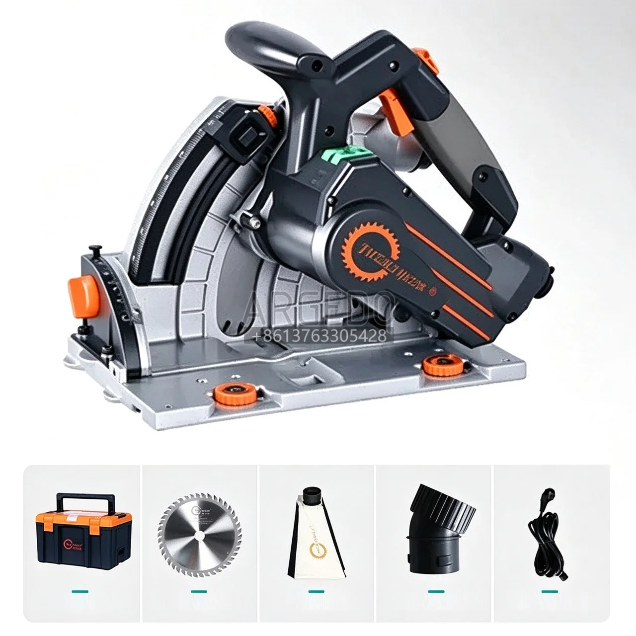 2000W 220V Track Saw 168mm Plunge Cut Saw with Aluminum Track 0-60mm Depth 0-45 Bevel Variable Speed Wood Cutting Tool