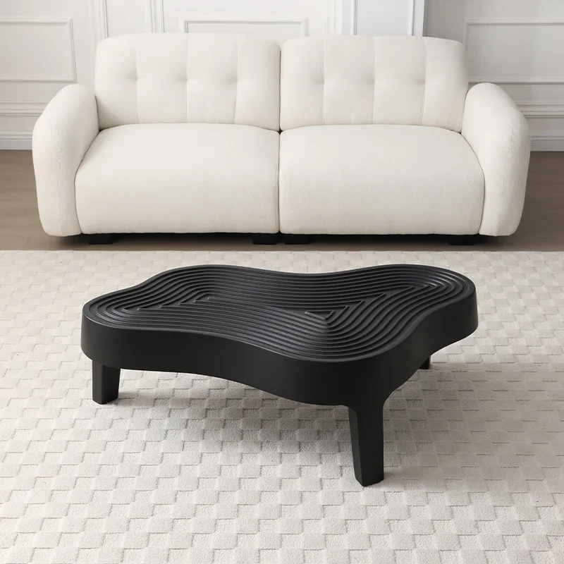 

Postmodern silent wind pebble coffee table Nordic ins designer minimalist living room black special-shaped Internet celebrity te