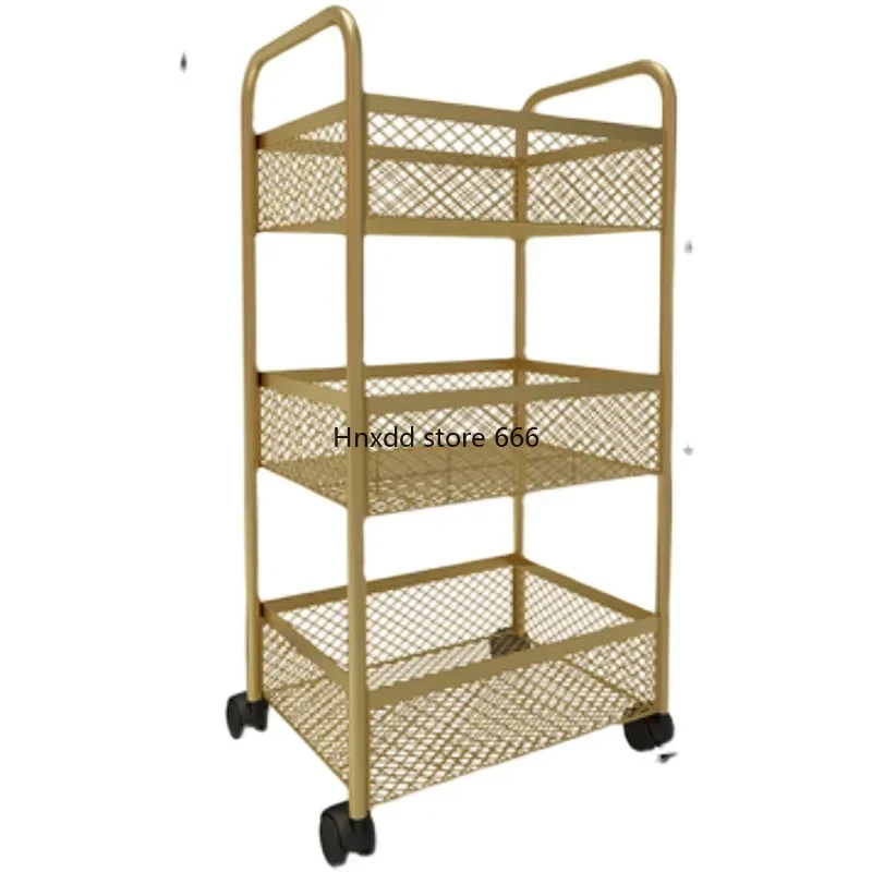 Golden Metal Tool Trolley Utility Cosmetic Aesthetic Modern Cart With Wheels Storage Carrito Auxiliar Salon Furniture MQ50TC