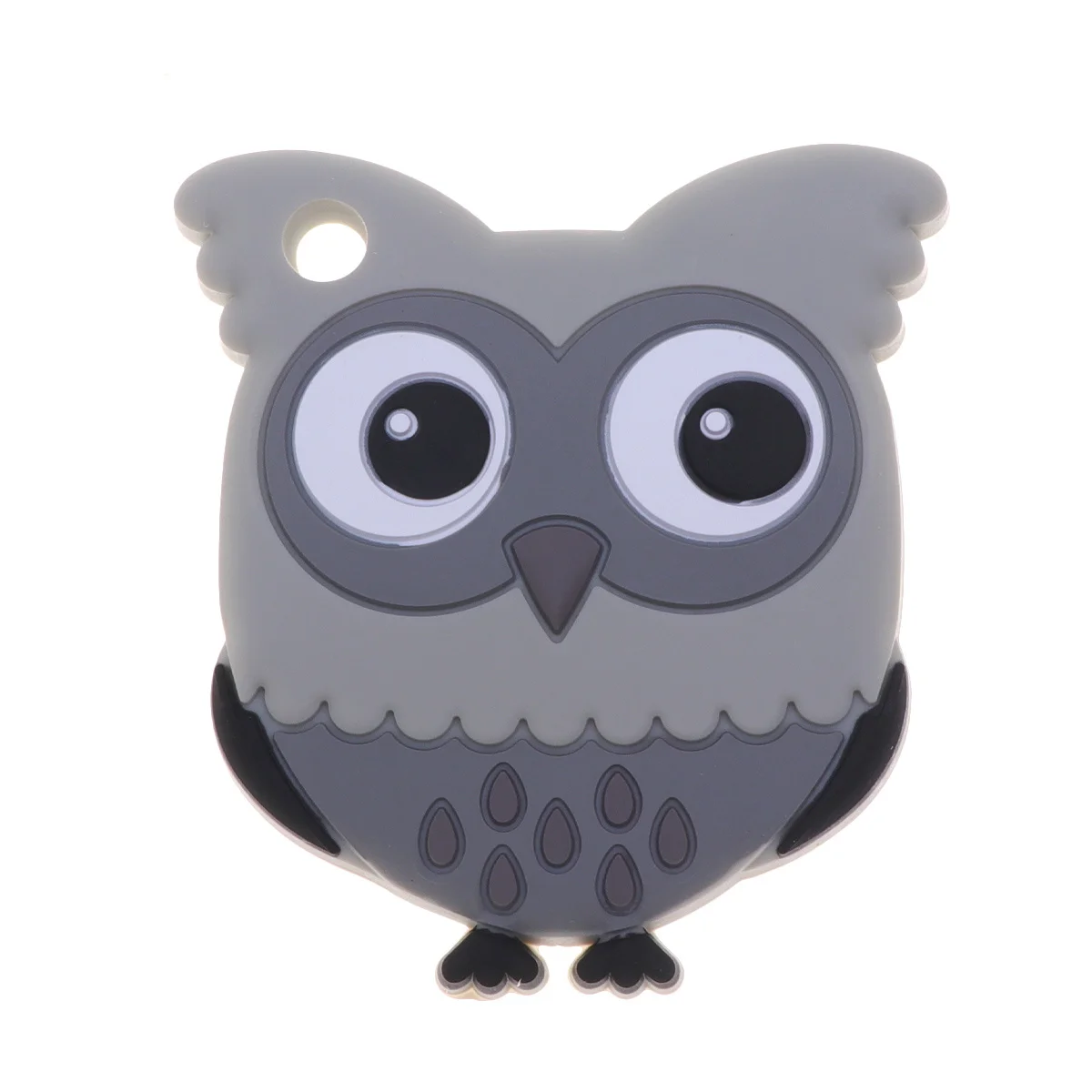 Mordedores de silicona para bebé, forma de búho Animal, suave, duradero, infantil, gris, juguetes educativos para masticar, chupete