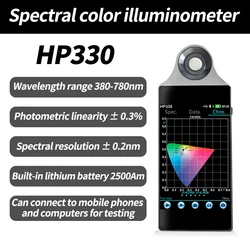 HP330 Spectral Illuminance Meter Ra Color Temperature Meter CCT Wavelength Color Capacity Spectrometer