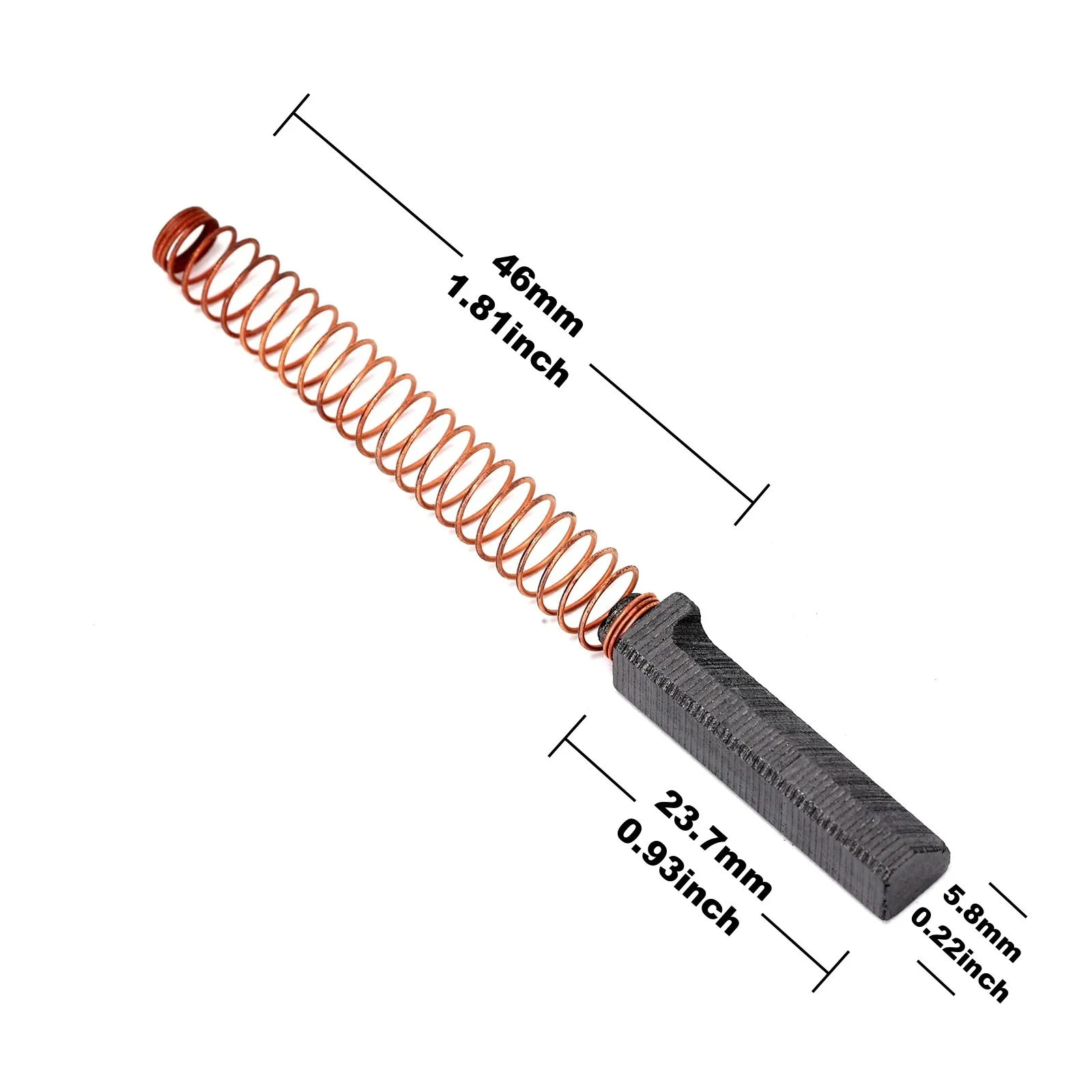 2Pair Motor Carbon Brushes (23.7x5.8x5.8mm) Compatible with KitchenAid Mixers W10380496/9706416/4159795/3184115/4159774/4159794