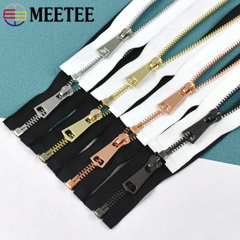 

5Pcs Meetee 5# Metal Zippers 15-80cm Close/Open-End Auto Lock Zips Sewing Clothes Bag Closure Zipper Repair Kits DIY Accessories