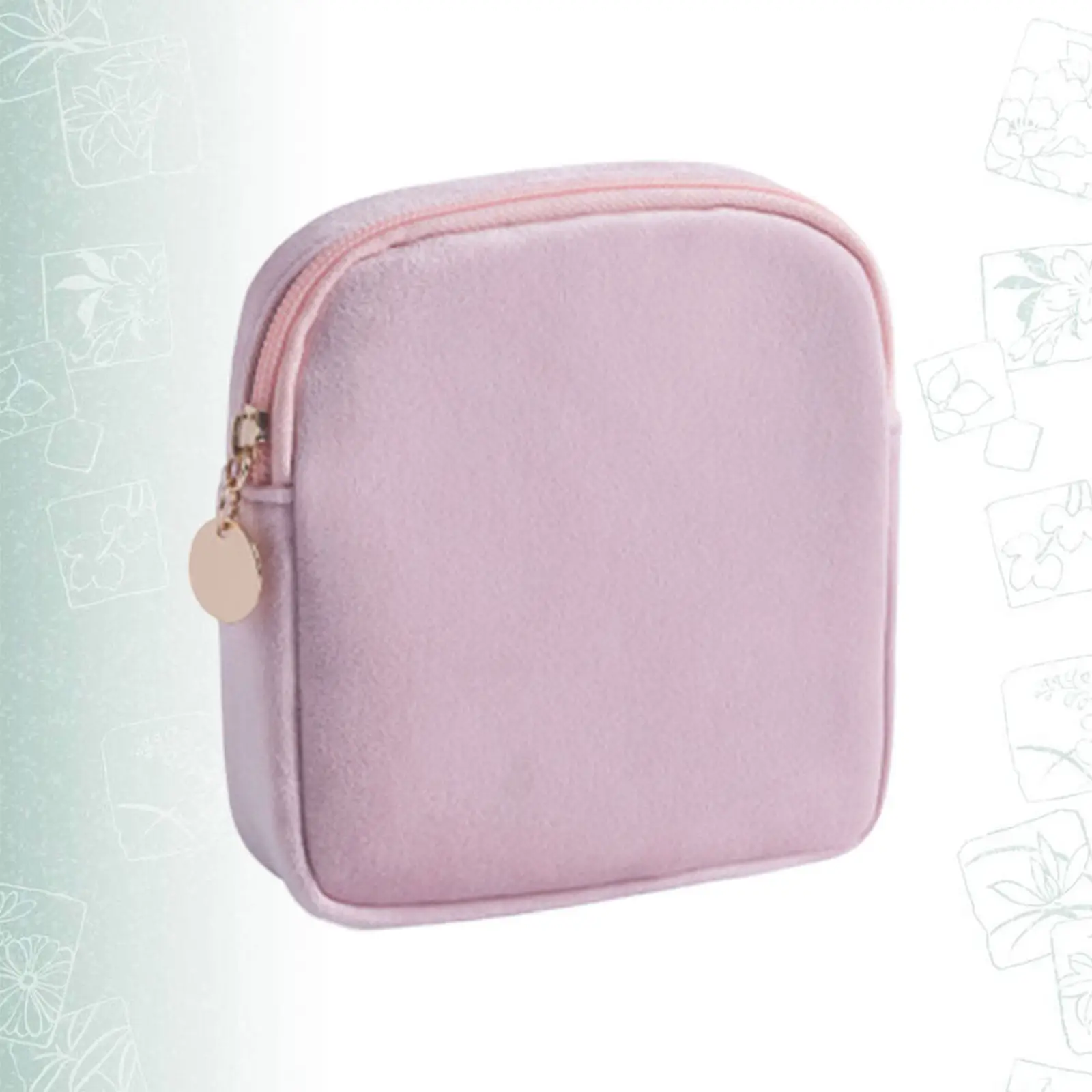 1Pcs Lightweight Cotton Sanitary Towel Pouch Zippered Diaper Bag Small Travel Wallet for Women Outdoor Office Menstrual Cup