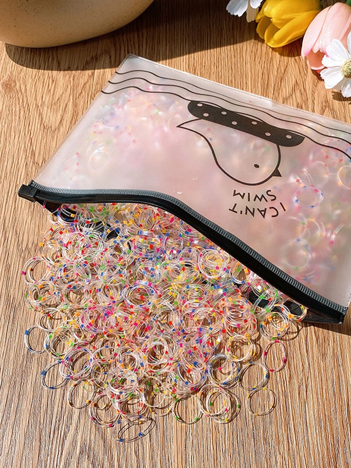 1000Pcs/set Fashion Transparent Dots Hair Rubber Bands For Women Girls Hair Accessories
