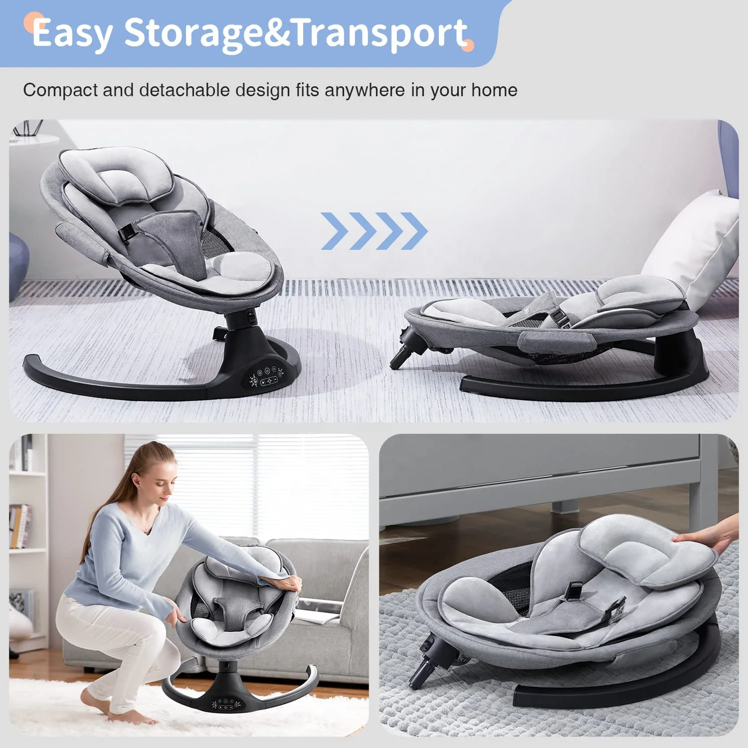 cheap baby cradle portable electric swing easy to install baby rocking chair multi-speed swing electric crib rocking chair