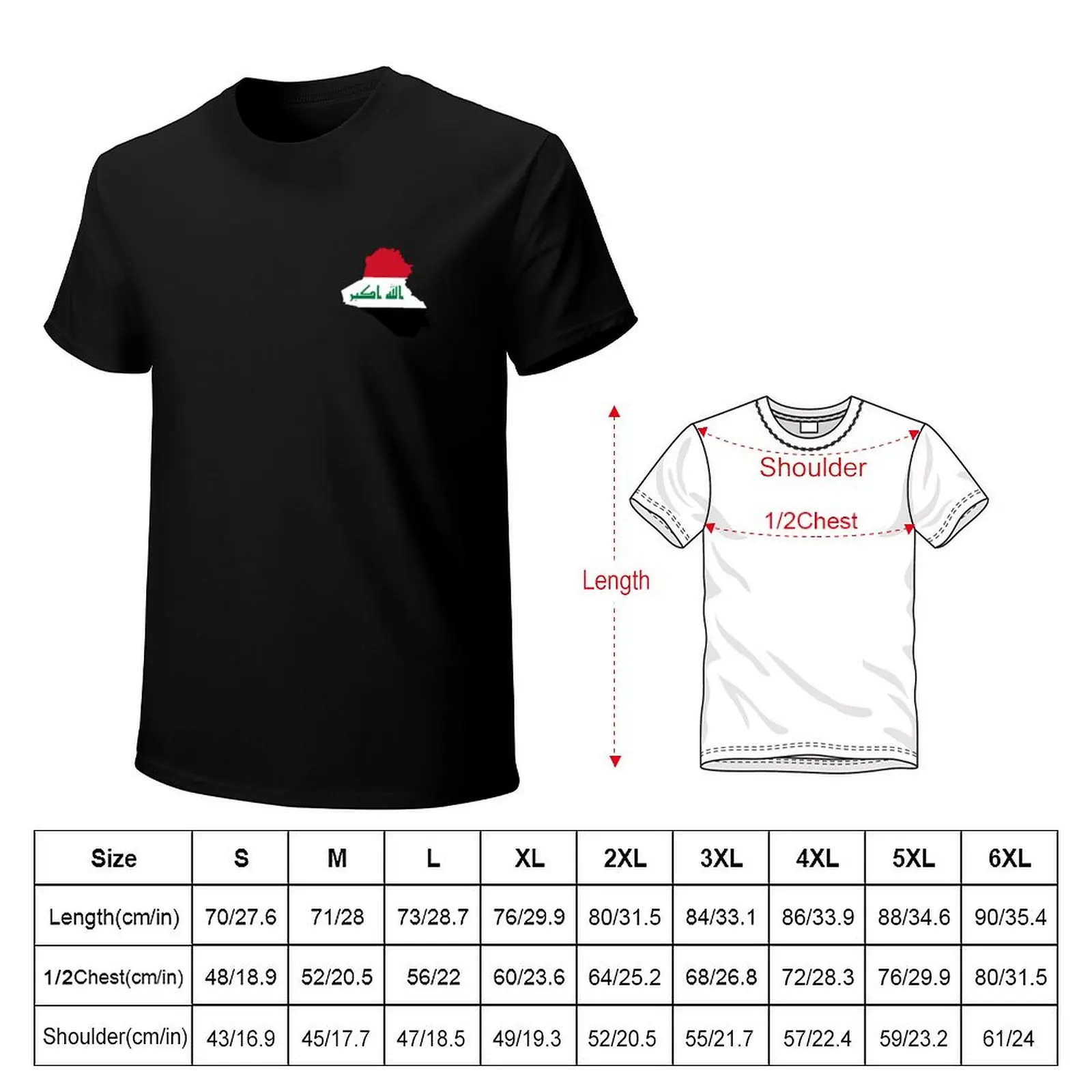 Flag Map of Iraq T-Shirt designer shirts korean fashion men workout shirt image 6