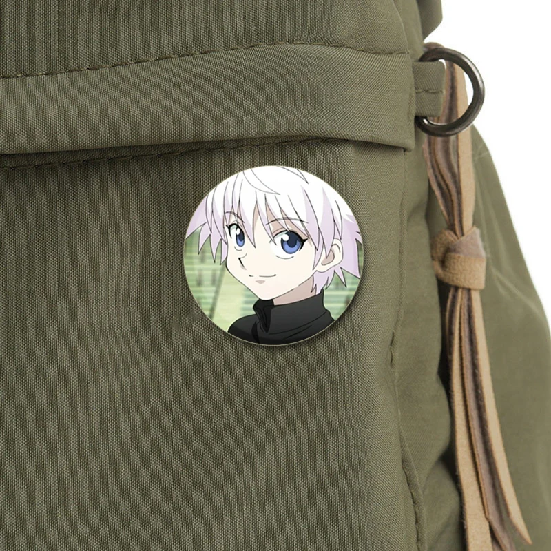 Anime Hunter X Hunter Brooches Zoldyck Killua Kurapika Freecss Gon Cartoon Badge Snap-in Pins for Backpack Accessories Gifts