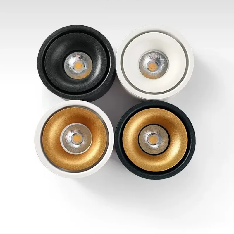 Circular Dimmable LED Surface Mounted Spotlight COB Non-Opening Ceiling Light 9W/12W/15W/18W Living Room Surface Mounted Tube Li