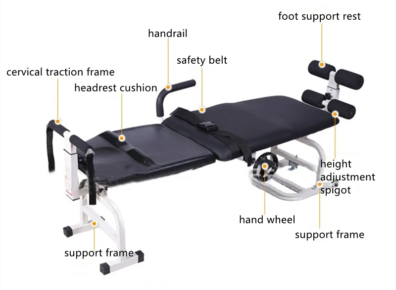 Multifunktionales Körper-Stretch-Bettgerät, verdicktes Stahlmaterial für die Rehabilitation der Lendenwirbelsäule, Traktionsbett, umgekehrter Stuhl