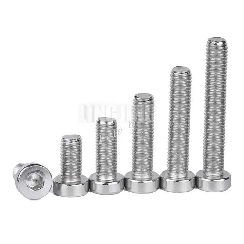 

M3 M4 M5 M6 304 A2-70 stainless steel DIN7984 Hex Hexagon Socket Thin Low Short Profile Head Allen Cap Screw Bolt L=4-40mm